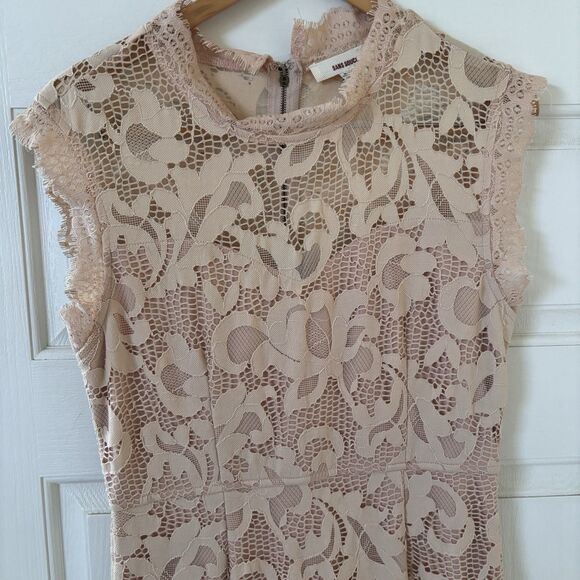 Sans Souci Dress Womens XL Floral Lace Sleeveless Blush Coquette Bohemian Dainty - Picture 5 of 10
